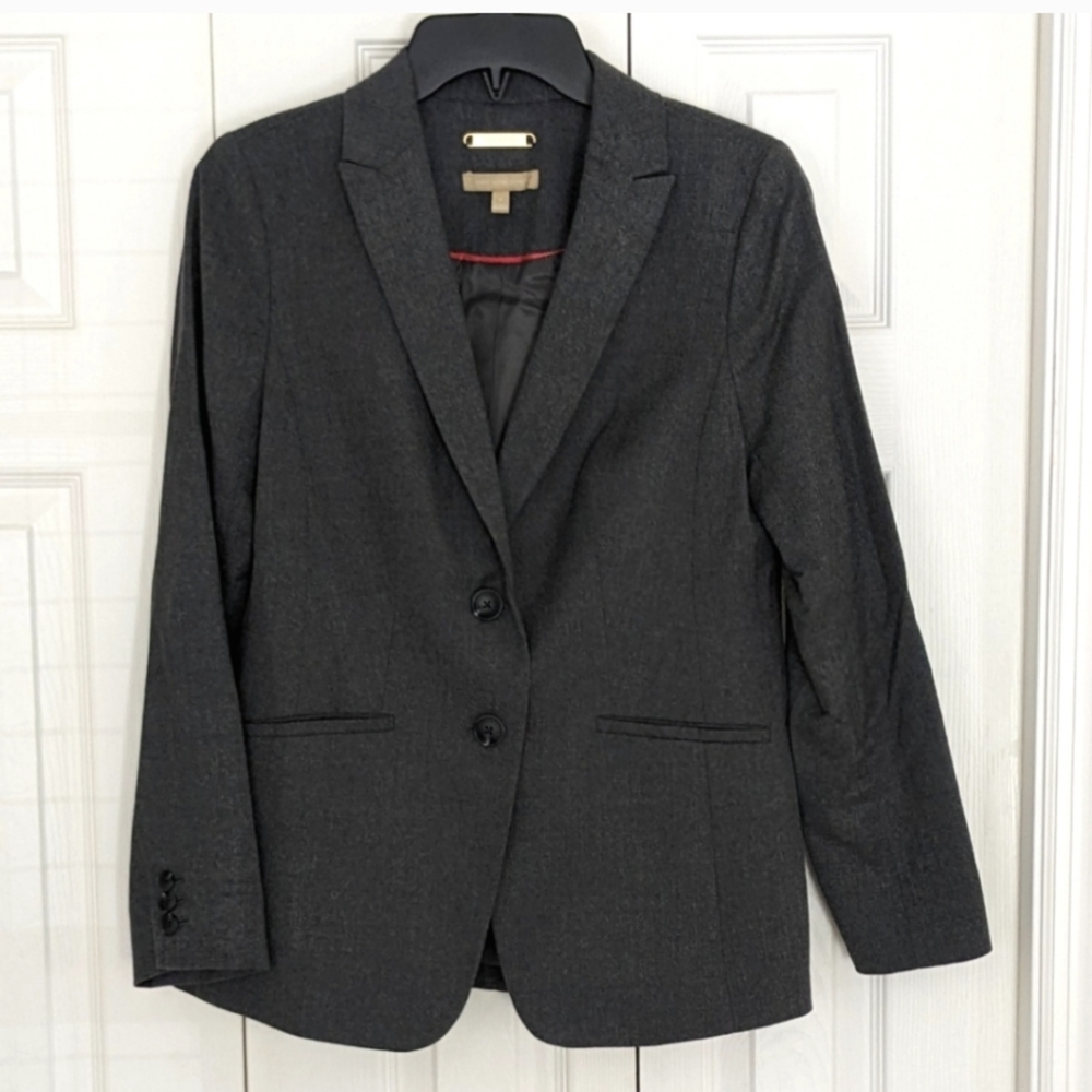 NWOT Talbots grey wool blend blazer jacket, size 4 career wear business